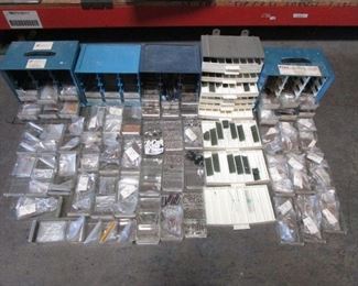 LOT OF 5 PARTS BINS WITH CONTENTS