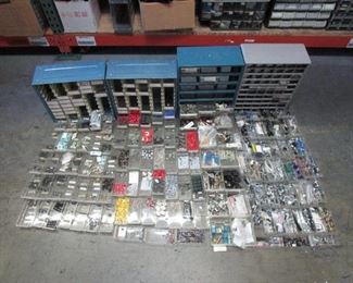 LOT OF 4 PARTS BINS WITH CONTENTS