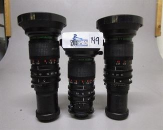 LOT OF 3 FUJINON LENSES INCLUDING TV ZOOM 958018 1:2.8/7.5-30, TV ZOOM 958114 A 4 X 7.5B, TV ZOOM 958043 1:2.8/7.5-30