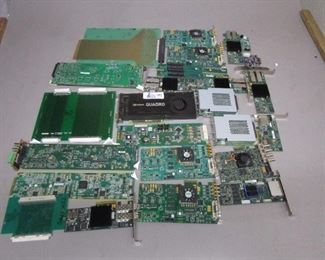 BOX CIRCUIT BOARDS/MORE INCLUDING NVIDIA QUADRO K4200 S/N 0422315049502, AJA KONA 3G-RO, AND MORE

