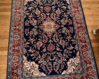 INDIAN ISFAHAN IN WOOL PILE WOOL FOUNDATION ABOUT 50 YEARS OLD, EXC CONDITION. 3'.9" x 5'.8"