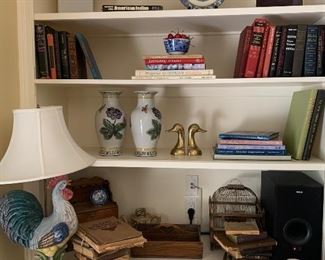 Ceramic rooster lamp box games CDs