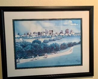Mary Doer print "Hike and Bike Trail, Ladybird Lake" signed and numbered by the artist