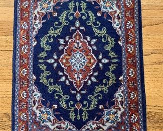 Indian Tabriz wool pile cotton foundation 19" x 26.5" 50 years old, exc. condition