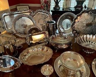 Silver-plate and some Sterling piece; Reed & Barton, International , Leonard etc. 