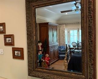 Impressive beveled wall mirror measuring approx 54" x 45" (buyer bring help- we have not removed from wall )
