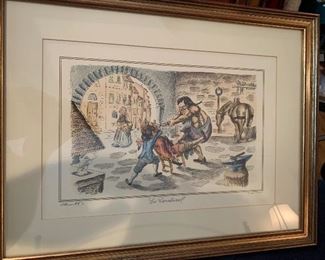 "La Cavatural" lithograph by C.C. Henderson