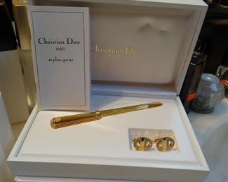 Christian Dior Pen and Cufflinks Set