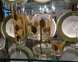 Ned Harris Golden Pineapple Martini/Ice Bucket/Cocktail Glass