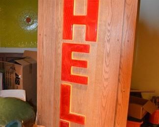 Original Shell Letters on Wood Panel 