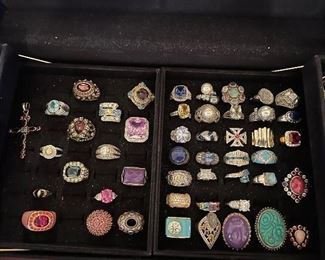 Large Assortment of Ladies Sterling Silver  Rings