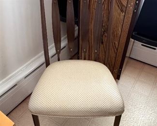 One of Four Mid Century Slat Back Chairs