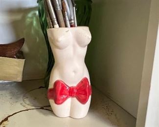 Vase & Paint Brushes