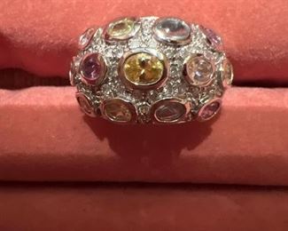 Sterling big bling ring Size 10