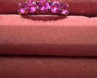 Sterling Silver Ring with Punk Stones size 10