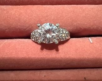 Sterling Silver Ring with clear stone size 10