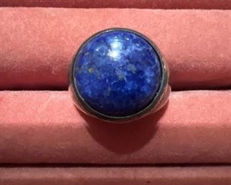 Sterling Silver Ring with large Malachite Stone size 10