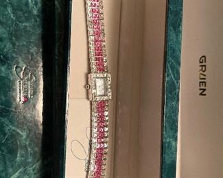 Green Blue Rhinestone watch