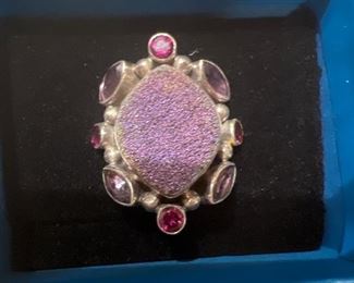 Sterling Silver Oink Stoned ring