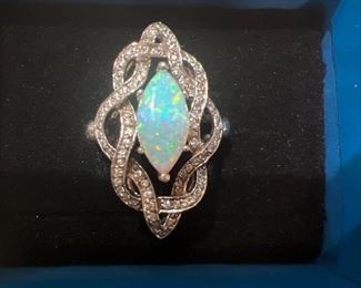 Sterling silver Clear  stone ring