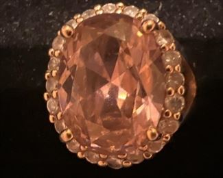 Sterling silver ring with colored stone