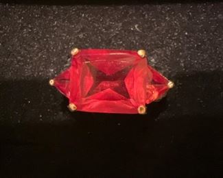 Sterling Silver ring with Red Stone