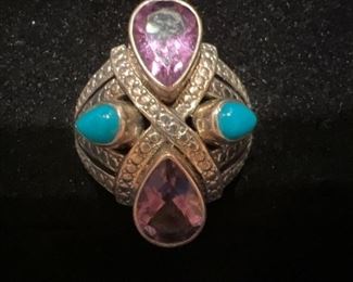 Sterling silver ring 💍 with colored stones 
