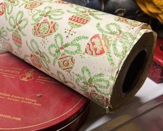 Vintage roll of Christmas wrapping paper