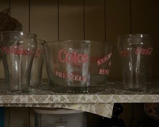 Coke glasses and bowl