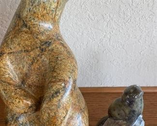 155 Inuit Carved Stone Polar Bear Signed NUK