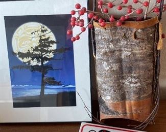 163 Birch Bark Vase Ceramic Tile Andy Everson Print