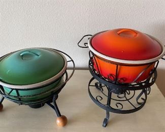 182 Vintage Enamelware Chafing Dishes