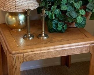B004 Side Table Hammered Brass Lamp And More