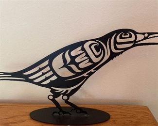 Br151 Noel Brown Metal Crow Silouette