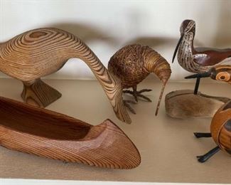 Fr027 Carved Bird by Byron Painted Gourd Kiwi and More