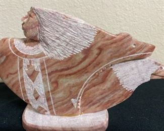 Lr017 Native Navajo Alabaster Carving by S Enoah