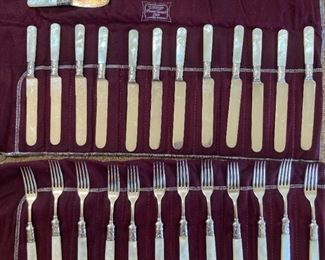 Sterling Silver And Mother Of Pearl Knives And Forks