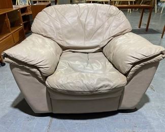 Cream Colored Leather Arm Chair