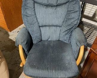 Dutalier Wood Glider Chair with Upholstered Seat Back and Arms