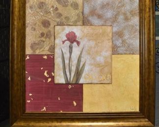 Framed Purple Iris Print Signed Kimberly