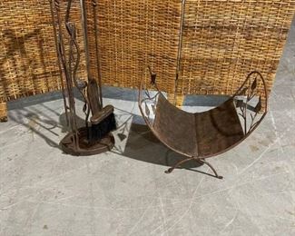 Fireplace Tool Set and Log Holder