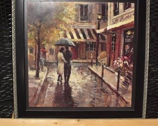 Framed Romantic Stroll Signed Print by Brent Heighton