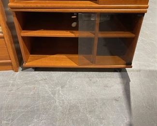 Media Cabinet with Drawer and Storage with Teak Finish