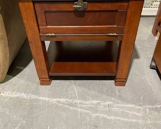 Side Table with Storage Drawer and Shelf