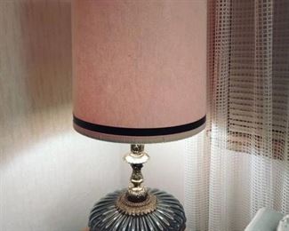 Base lit vintage table lamp 37 in tall