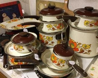Vintage enamel cook ware