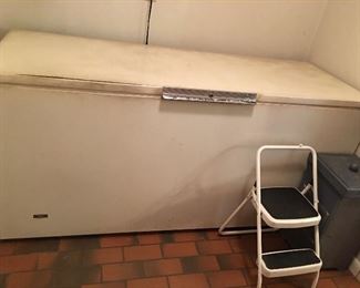Large chest freezer, stool