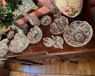 Table of authentic turn of the century American Cut Glass