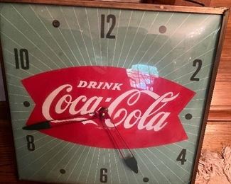 Original Coke Fishtail clock by Pam Company