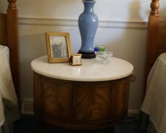Marble top round table